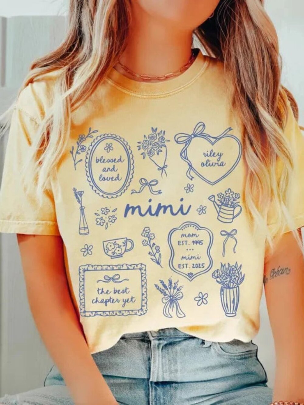 Floral Mimi Shirt, Retro Floral Mimi Tee, Mothers Day Gift